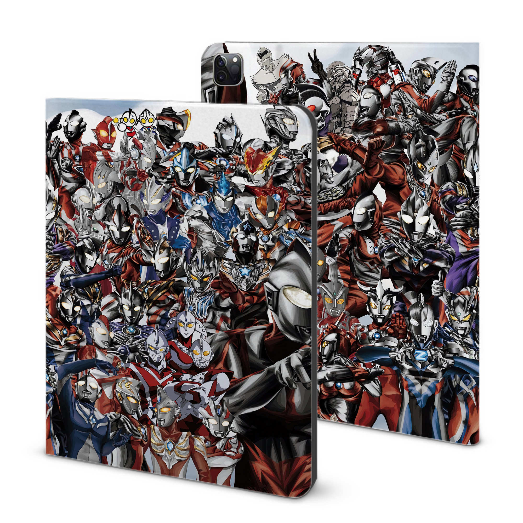 （画像用） ウルトラマン Ultraman IPad ケース ブック型 PUレザー TPU 耐衝撃 軽量 薄型 ペン収納なし 全面保護 IPad 各モデル対応